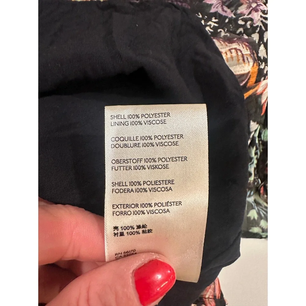 Free People Closer to the Heart Floral Chiffon Mini Dress Black Multi size XS - Picture 11 of 11